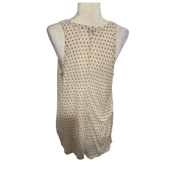 theory womens beige black polka dot tank top small - Picture 2 of 4